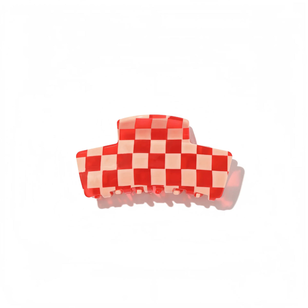 Ume  OEM Wholesale Cellulose Acetate Hair Claw Clips for Women Colorful Rectangle Checker Stripe Pince