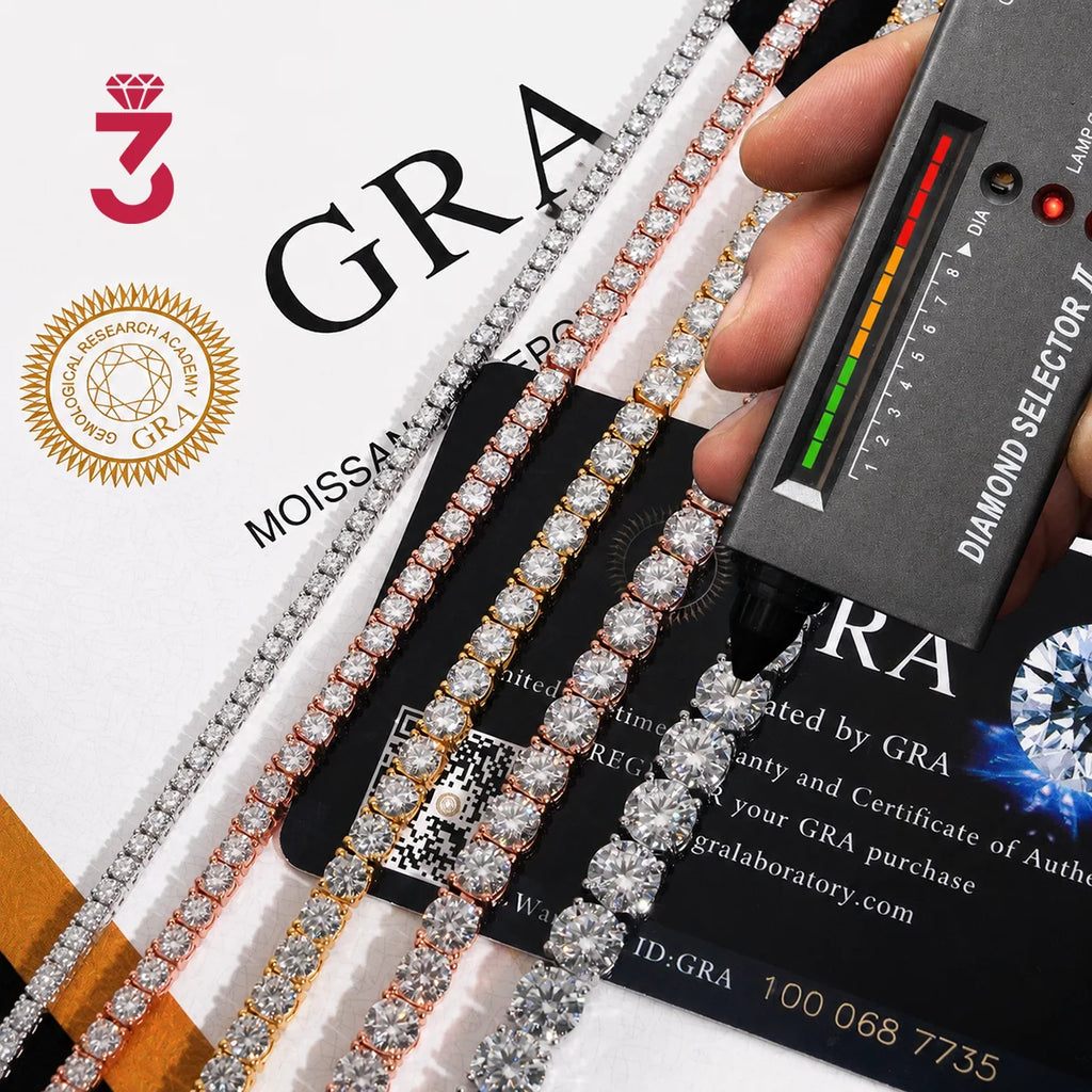 Moissanite tennis bracelet in 925 sterling silver, gallery image 3