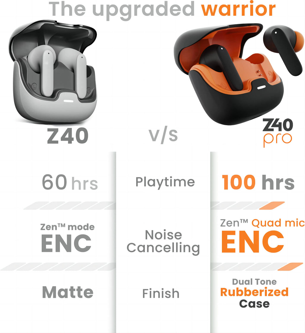 Best Seller Z40 Pro TWS Earbuds with Quad Mic ENC Non-Noise Cancelling Headphones
