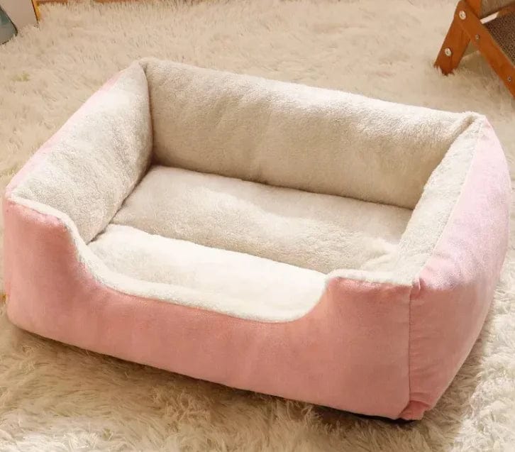 Cushioned round pet bed in Pink