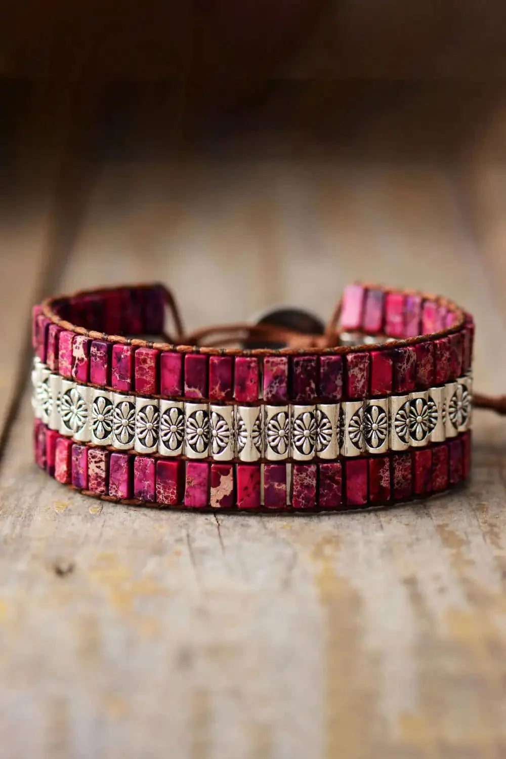 Triple-layer natural stone bracelet – view 2