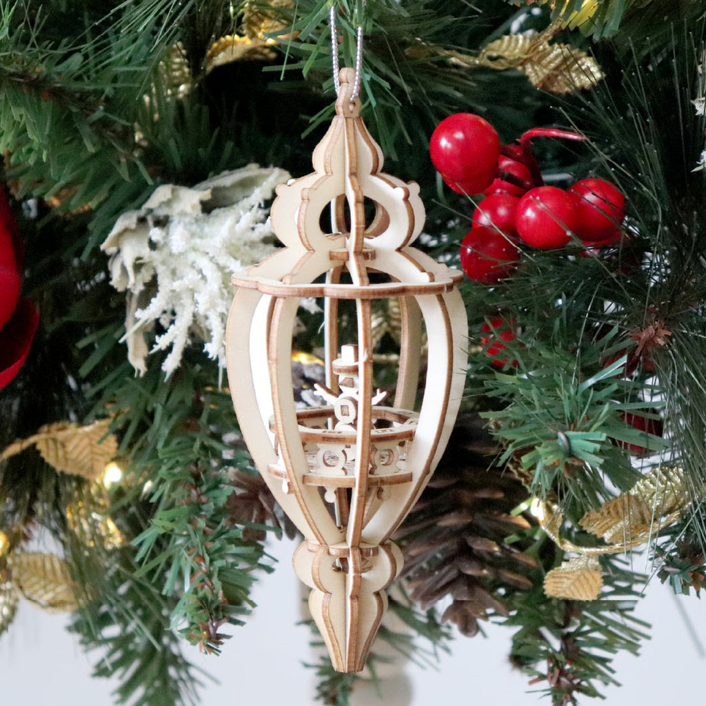 Happy Holidays DIY wooden Christmas bauble set, snowman bauble