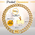 Heavy-duty gold Cuban dog collar – view 5