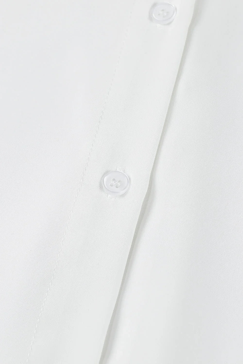 White Puff Sleeve Oversized Button-Up Shirt