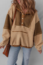 Color block sherpa half-button sweatshirt – view 6