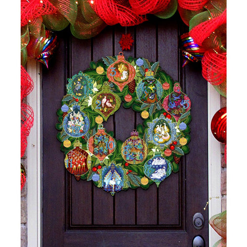 12 Days of Christmas wooden door hanger by G.DeBrekht