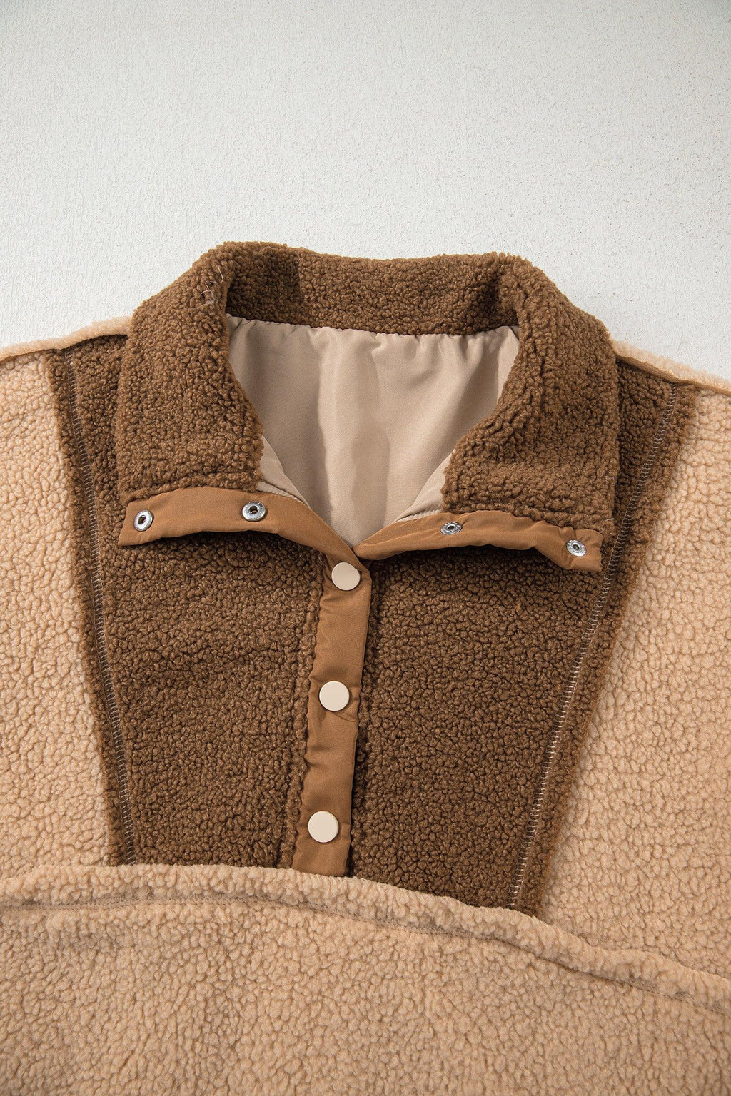 Color block sherpa half-button sweatshirt – view 10