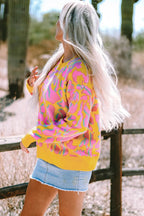 Abstract print oversized sweater – view 5