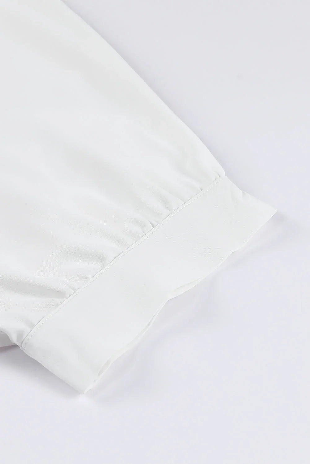 White Puff Sleeve Oversized Button-Up Shirt