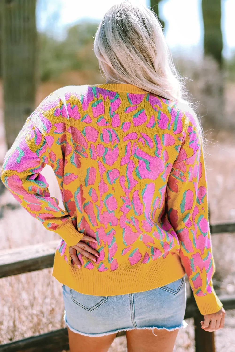 Abstract print oversized sweater – view 4