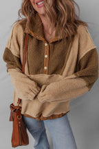 Color block sherpa half-button sweatshirt – view 7