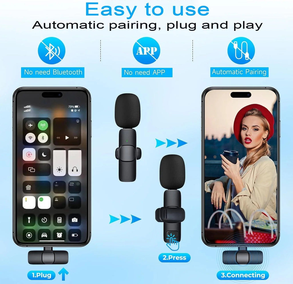 Dual wireless lavalier microphones – view 2