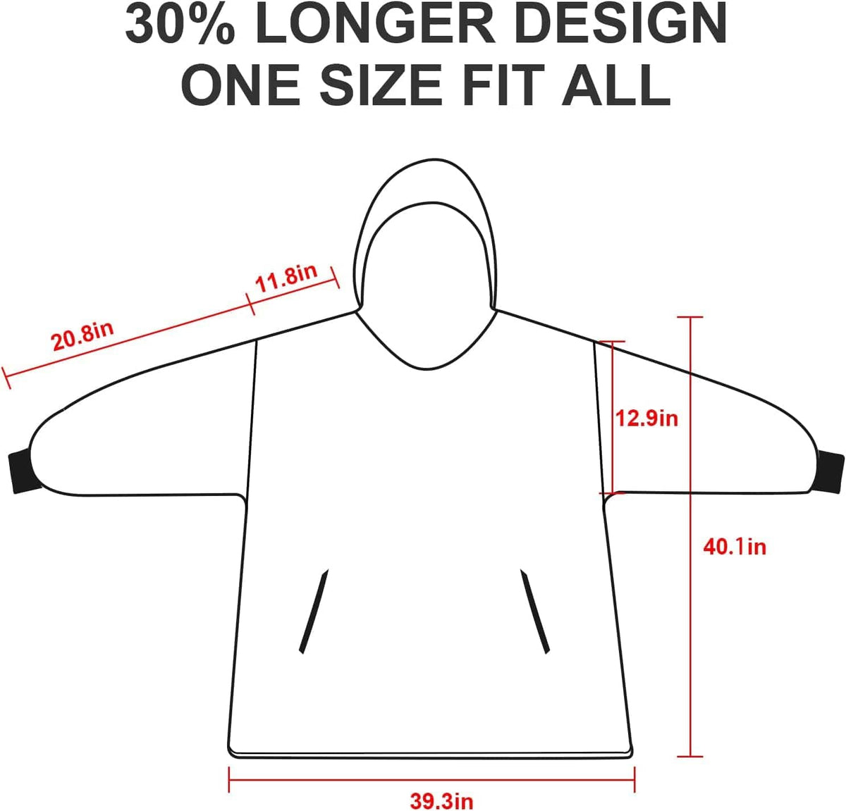 Oversized sherpa wearable blanket hoodie – view 6