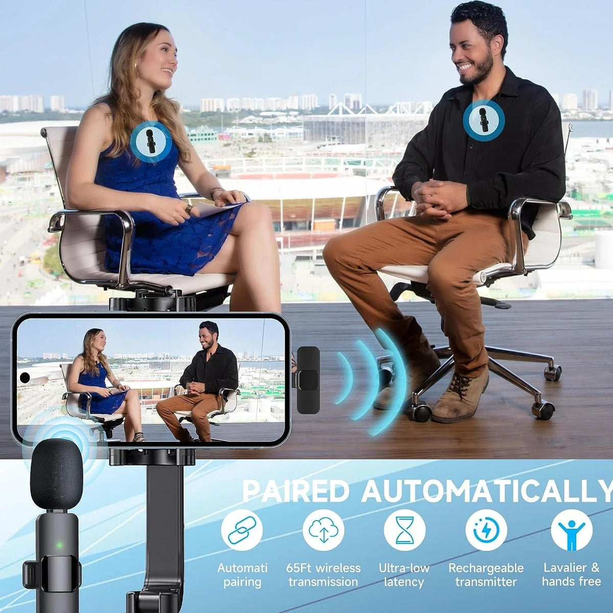 Dual wireless lavalier microphones – view 7