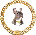 Heavy-duty gold Cuban dog collar – view 1