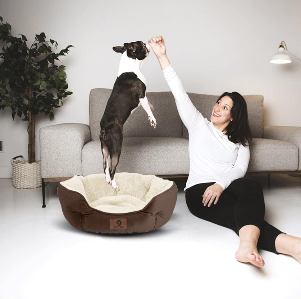 Round sherpa pet bed – view 6