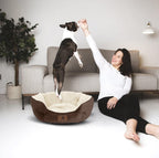 Round sherpa pet bed – view 6