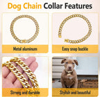 Heavy-duty gold Cuban dog collar – view 2