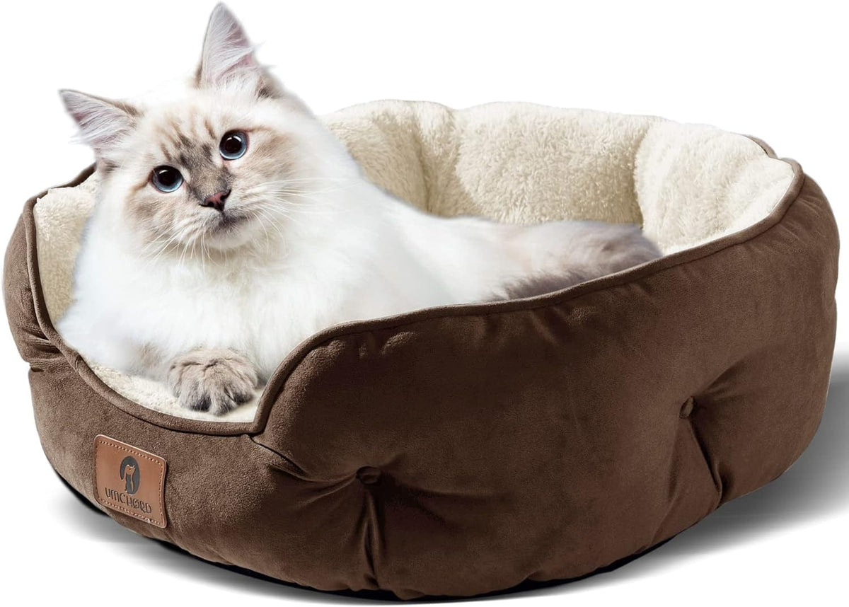 Round sherpa pet bed – view 2