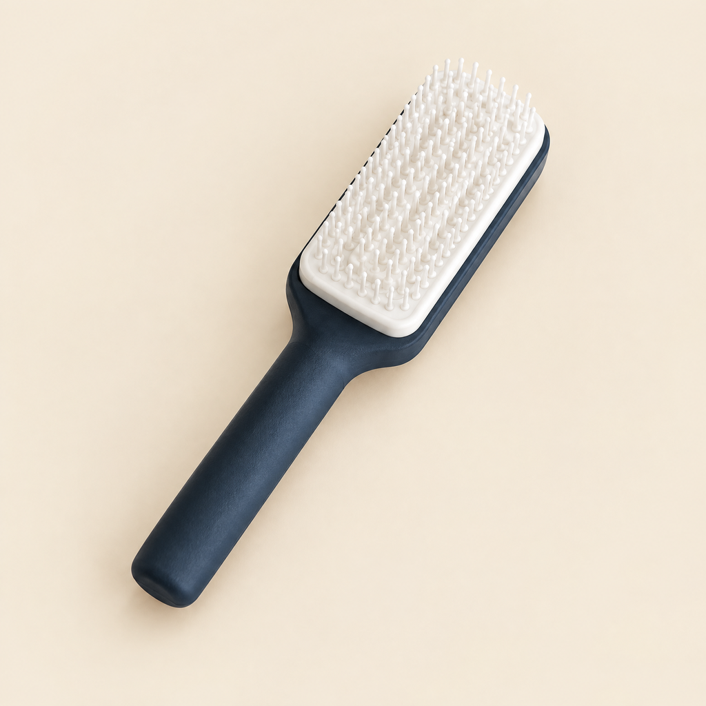 Self-cleaning hairbrush