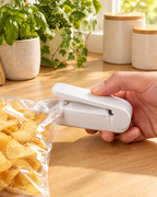 Mini bag sealer sealing a snack bag