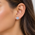Moissanite stud earring worn
