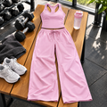 Two-piece gym set styled in a gym