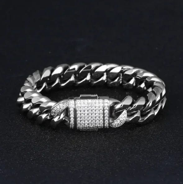 Cuban link chain bracelet in Silver