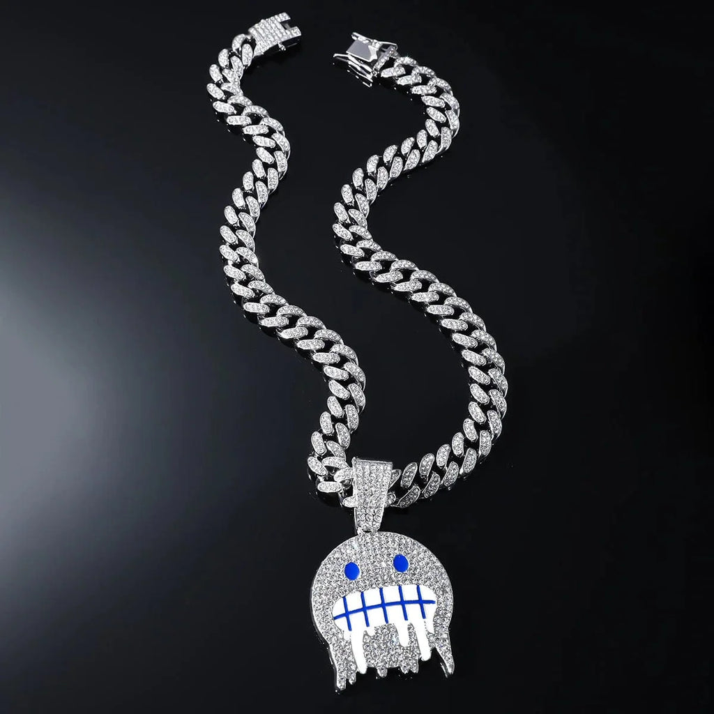Iced face pendant and Cuban chain – view 6