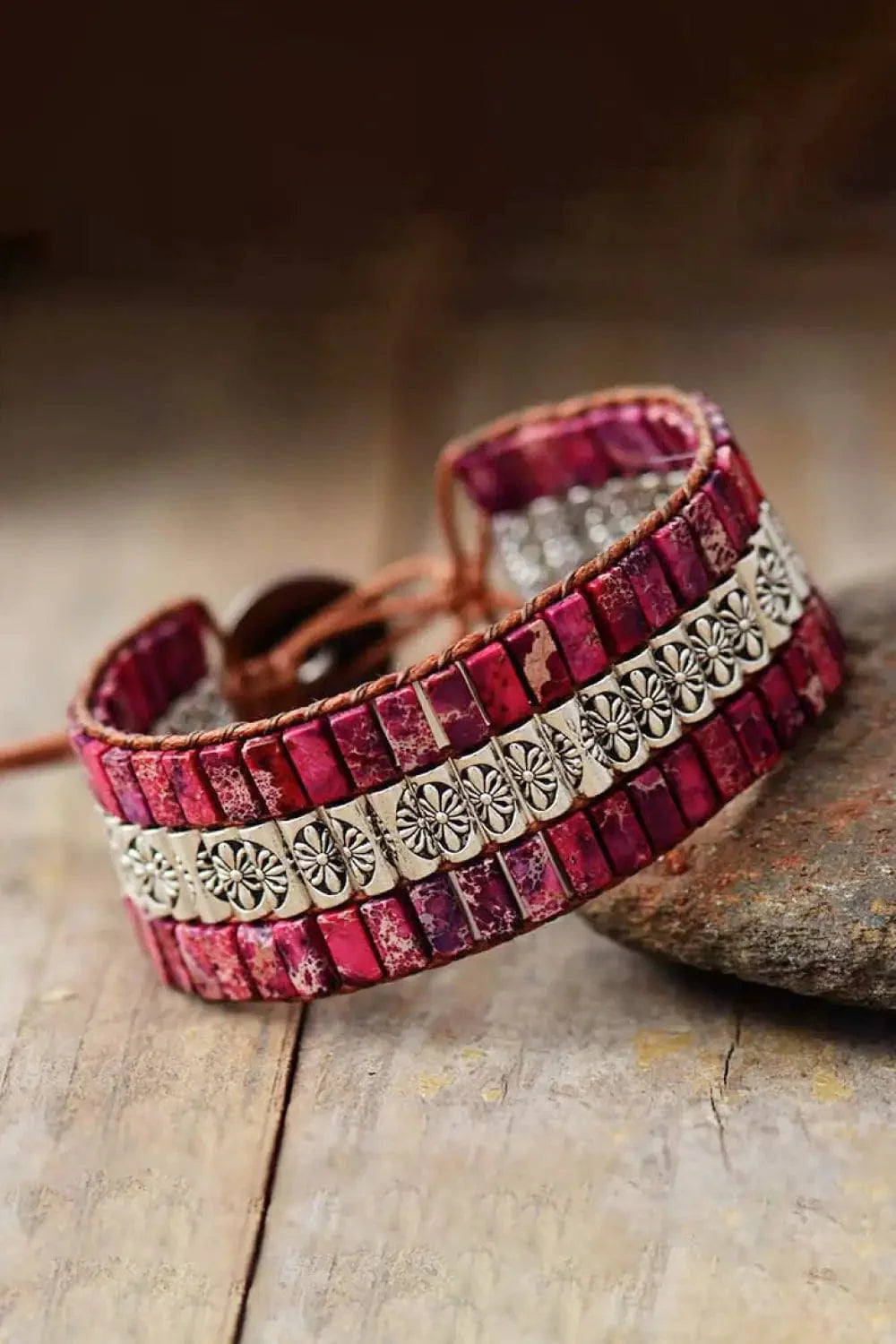 Triple-layer natural stone bracelet – view 8
